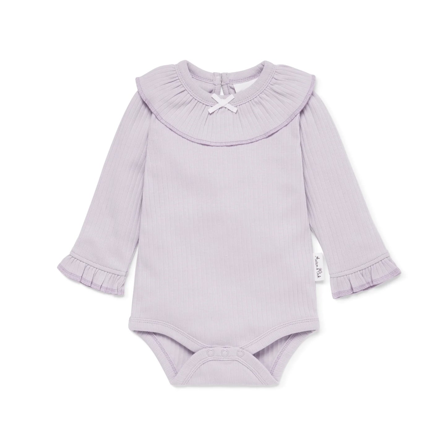 Lavender Rib Ruffle Samfella 0-3, 3-6 mánaða