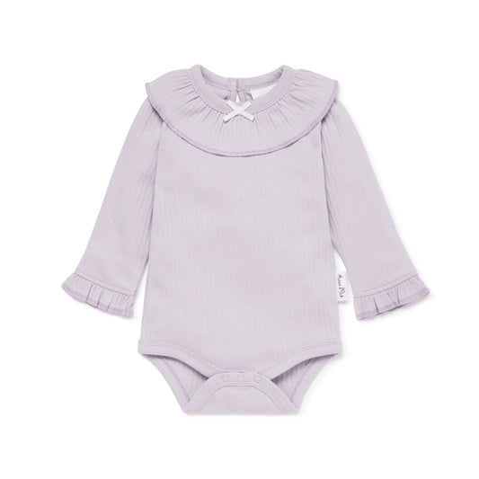 Lavender Rib Ruffle Samfella 0-3, 3-6 mánaða